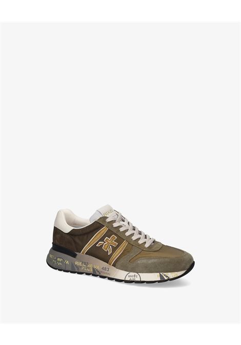 Premiata Lander 8009 mens sneakers in suede and nylon military green PREMIATA |  | LANDER VAR8009